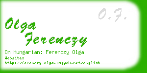 olga ferenczy business card